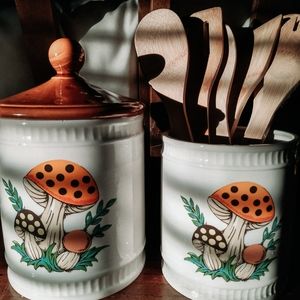 Circa 1982 Mushroom Canister's